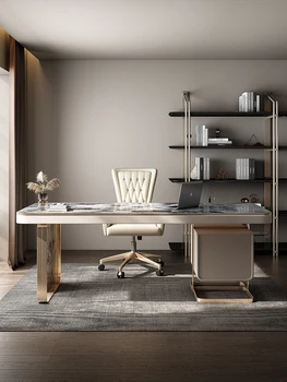 Лесен и луксозен голям за домашно Луксозна каменна маса от най-високо качество сапфир часа офис Мебели, за да се учат дизайнерски нов стил