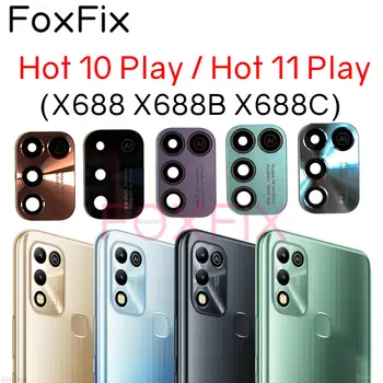 2 бр./лот, Стъклена Леща за задната камера Infinix Hot Play 10, Подмяна на Hot 11 Play В Самозалепващи се стикери X688 X688B X688C