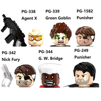 PG8096 Супер Герой, Хората X Green Goblin Бейн Ник Fury Каратель Представител X G. W. Мост Строителни Блокове мини фигурки Играчки