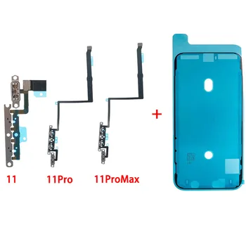 Бутон за регулиране на силата на звука с превключвател на звука Гъвкав кабел за iPhone 11 Pro Max и замяна водоустойчива лента