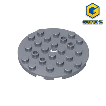 10ШТ Плоча Gobricks GDS-843, кръг 6 x 6 с дупка, която е съвместима с детски строителни блокчета лего 11213 