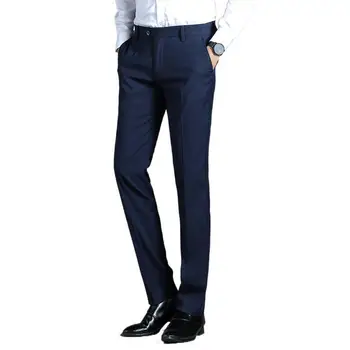 Нов бизнес всекидневен костюм, модел панталони, мъжки обикновена директни офис панталони с висока талия, мъжки костюм в класически стил, дълги панталони A25