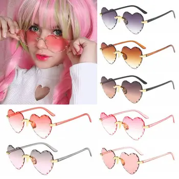 Женски Нови слънчеви очила във формата на сърце Модни Градиентные Слънчеви очила Love Heart UV400 нюанси, Летни вечерни модни очила за cosplay