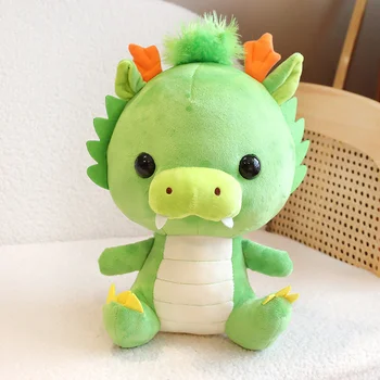Прекрасен Зелен Динозавър Плюшен играчка плюшена играчка Мек Сладък Дракон Аниме Кукла Детска Възглавница за Прегръдки Интериор на Стаята За Децата, Подарък За рожден Ден