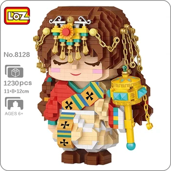 LOZ 8128 малка Част от Тибетската Националност Красота Момиче Молитвено Колело Мини Диамантени Блокове Тухли Строителна Играчка За Деца, Подарък Без Кутия