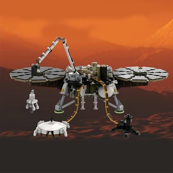 BuildMoc Space InSighted Mars Lander, набор от градивни елементи, сонда-детектор за изследване на Марс, Тухли, Играчки За деца, подаръци за рожден ден