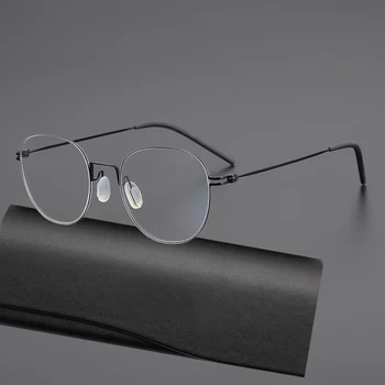Свръхлеки безвинтовые очила, ръчна изработка на рамки по лекарско предписание, мъжки ретро-овални оптични очила, Дамски класически реколта кръгли очила