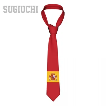 Емблемата на Флага на Испания, мъжки И женски вратовръзки, ежедневни костюми с клетчатым вратовръзка, тънък сватбен бизнес вратовръзка Gravatas