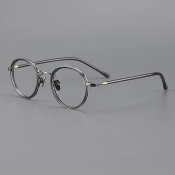Модерни висококачествени ацетатные очила в рамка от сплав, мъжки дизайнерски оптични очила при Късогледство, дамски класически персонални очила