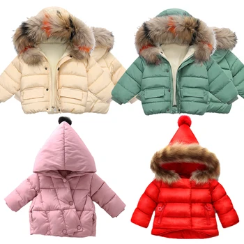 Детска горна дреха с качулка, зимна топла naka яке за малки момичета и момчета, однотонная утепленная памучен яке за момичета и момчета, ежедневни палта, дрехи за бебета