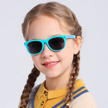 Детски слънчеви очила, мода 2022, поляризирани за момчета и момичета, луксозен марка, високо качество на детски слънчеви очила в силиконовата рамките на едро