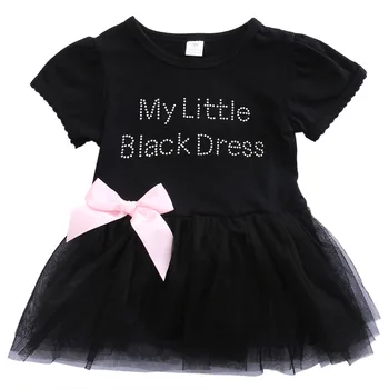 Нова рокля за малки деца и новородени Момичета, бална рокля с лък, мини-меко рокля с надпис, скъпа ежедневни облекла
