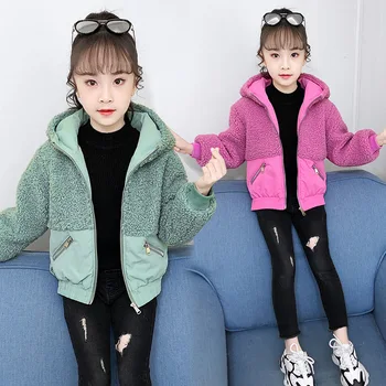 Зимно детско палто 2019 година, корейската нова памучен връхни дрехи от памук за момичета, модни детски връхни облекла от памук, с отстрочкой