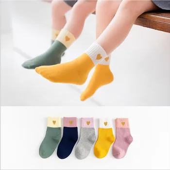 5 чифта детски чорапи, памучни пролетно-есенни тънки чорапи Pure Love, за момчета и момичета от 1 до 10 години