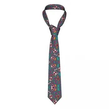 Вратовръзка за мъжете, официално тесни вратовръзки, класически мъжки сватбен вратовръзка със захарен череп, тясна вратовръзка за господин