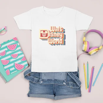 Летни Детски Дрехи за момичета на 50-та годишнина на Дисниленд, Модни Градинска Облекло Vetement Тениска за Момчета с Анимационни Модел на Bebe, търговия на Едро