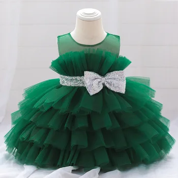 Ново модно принцеса рокля за момичета, пищна торта за рожден ден, рокля с цветя модел за момичета