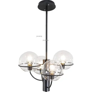 Скандинавски дизайн led висящи лампи Ретро Промишлена лампа ресторантско стъкло осветление на Окачен лампа, Окачена блясък за хол