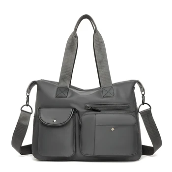 Дамски чанта през рамо с голям капацитет, найлонова чанта с горната дръжка, женствена чанта за книги, чанта през рамо дамски чанти-тоут, в чантата може да формат А4