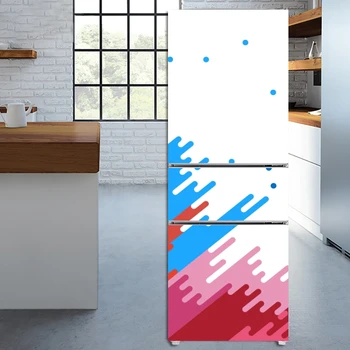 Цвят 1 Отпечатване на Етикети Вратата на кутията Тапети за хладилник Залепваща фризер филмът Винил Декор Забавен Стикер Художествена живопис Кухня