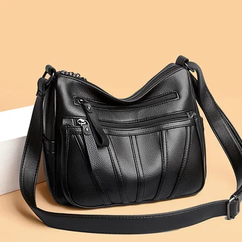 Чанти за жени 2023, Нови меки чанти с голям капацитет, странични чанти през рамо, дизайнерски дамски многопластов