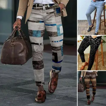 Страхотна официални мъжки бизнес панталони с ципове, мъжки бизнес панталони в младежки стил, стръмни