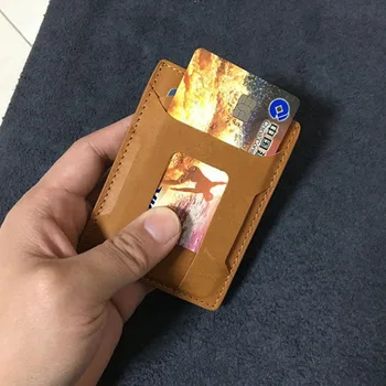 Минималистичен портфейл от естествена кожа, чанта Унисекс, държач за кредитни карти, банкови, тънък калъф за визитни картички, органайзер, икона Porte Carte