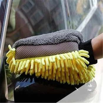 Непромокаеми ръкавици от шенилна от микрофибър за автомивка, дебела рукавица за почистване на автомобил, восъчен четка за обяснения, на части, двустранна ръкавица за грижа за автомобила