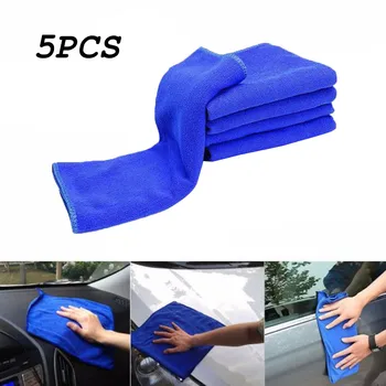 Мултифункционална кърпа от микрофибър, 5 бр., синьо кърпа за почистване на автомобил, карета перална плат, автомобилни аксесоари, Декорация, Авточасти
