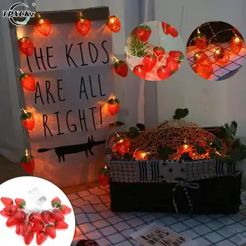 1,5 м Сладък червен клубничная венец за украса на детска стая Лампа 10 led лампи Осветление Shine Енергоспестяващи INS нощни осветителни тела