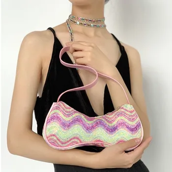 Y2k Чанта през рамо За жени, Модни Розови Чанти За Жени, Корейски, Ежедневни Чанти За Жени, Универсална Дамска Елегантна Чанта През рамо