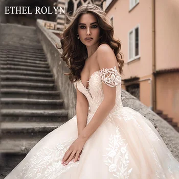 Бална рокля ЕТЕЛ РОЛИН, Сватбената рокля 2023 с открити рамене, сладка Апликация, Пола, Булка, Сватбената рокля на Принцеса, Vestidos De Новия