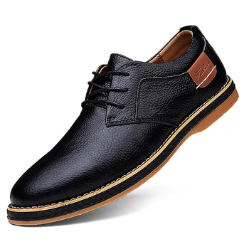 2023 Пролетно Кожени мъжки Обувки Oxfords Ежедневни Обувки са Класически Маратонки Удобни Обувки Модел Обувки На плоска Подметка с Голям Размер
