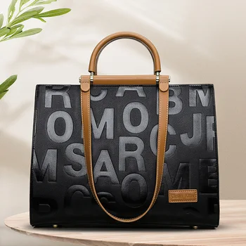 Висококачествени ежедневни чанти от 100% естествена кожа голям капацитет 2023, нова модерна чанта през рамо, известен дизайн, жената, портфейла и чанта
