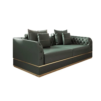 Лесен луксозен кожен диван в италиански стил проста комбинация постмодерната мека опаковка вила хол луксозни големи апартаменти