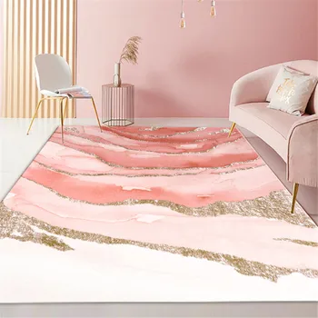 Скандинавски розово килимче за пода за украса на стаята момичета, нескользящий диван-мат, хол, килим в стил принцеса, спалня, скъпа малка странична подложка за деца