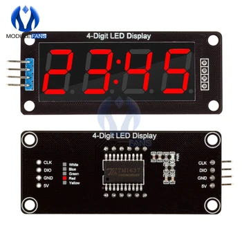 TM1637, 4-Цифрен 0,56 Червен цифрова led дисплей, тръба с десятичными цифри, 7 сегменти, часовници с двойни точки, модул 0,56 инча за Arduino