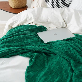 Скандинавски вязаное постилка за легло, диван, одеало, одеала за сън, мека кърпа, гоблен