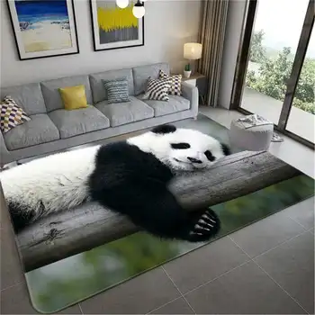 Панда, взбирающаяся на дърво, бамбук възглавница с принтом, спалня, хол, баня, цветна подложка за подови настилки, кухненски мат