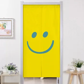 Скандинавска мультяшная врата завеса, сладко усмихващо се лице, домакински завеса за спалня, душ Завеса за банята, без перфорация, адаптивни