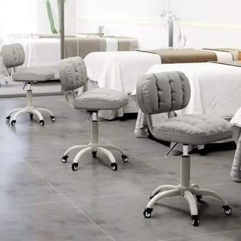 Начална фризьорски салон, отвличане на въртящо коса стол, Удобен стол за преобличане в спа клуб, минималистичен офис стол с облегалка H