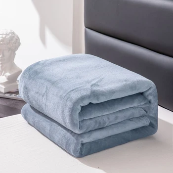 Фланелен одеяла с дрямка каре за легла и Мека каре за домашно дивана 200x230, плюшен чаршаф, однотонное лятно одеало, един размер