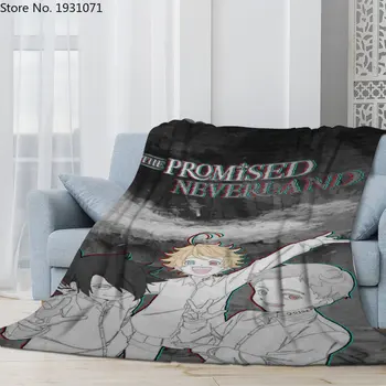 Аниме The Promised Neverland 3D фланелевое одеяло Коварен Одеяло Фланелевое Джобно Домашен офис одеяло за пътуване 02
