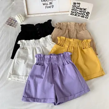 Детски шорти за момичета, ежедневни обикновен детски панталони, корейски неформални ежедневни панталони за момичета, лятна тънка детски дрехи за деца от 4 до 11 години