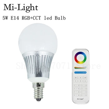 Led лампа Milight E14 5 W RGBC + CCT с 8-зонным wi-радиочестотни дистанционно управление на 2,4 G, многоцветное led осветление mi light FUT013
