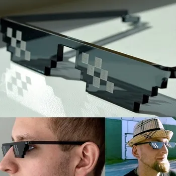 Модерни очила с 8-битовите пикселизированными женски слънчеви очила, слънчеви Очила Унисекс, Мозаечни Слънчеви очила За мъже, дамски слънчеви очила Thug Life