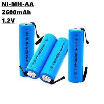 2023 най-новата акумулаторна батерия AA NiMH, 1.2, 2600 mah, подходяща за електрическа четка за зъби, електрически самобръсначки и т.н