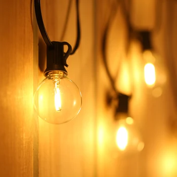 21.33 фута E12 Led Струнни Светлини Фея G40 Globe Bulb Топка Лампа Празнично Осветление Венец на открито За Коледа Сватбена Украса