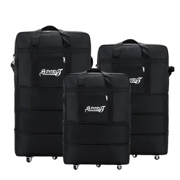 Сгъваема чанта за багаж, Доказана авиокомпания Чанта, Оксфорд, Голям капацитет, Универсална Чанта за съхранение на колела, Подвижни опаковъчни кубчета
