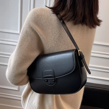 Дизайнерски дамски чанти от изкуствена кожа, чанти на рамо, благородна жена е малка пътна чанта през рамо, модни дамски чанти-месинджър, нова